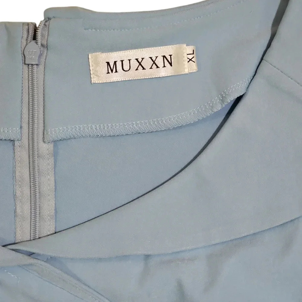 MUXXN Women’s XL Blue Retro Cocktail Dress Double Breasted 60s Vintage Style - Picture 4 of 7